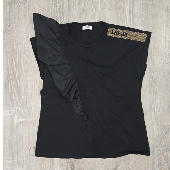 Liu Jo Logo Embellished Cotton T-shirt size M - Picture 1 of 5